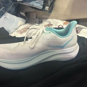 Hoka Women's White and Teal Athletic Shoes